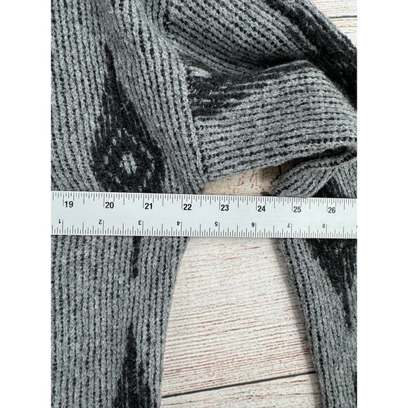 Lucky Brand Southwest Print Wool Blend Open Front Cardigan Sweater Womens S Gray - Picture 7 of 8